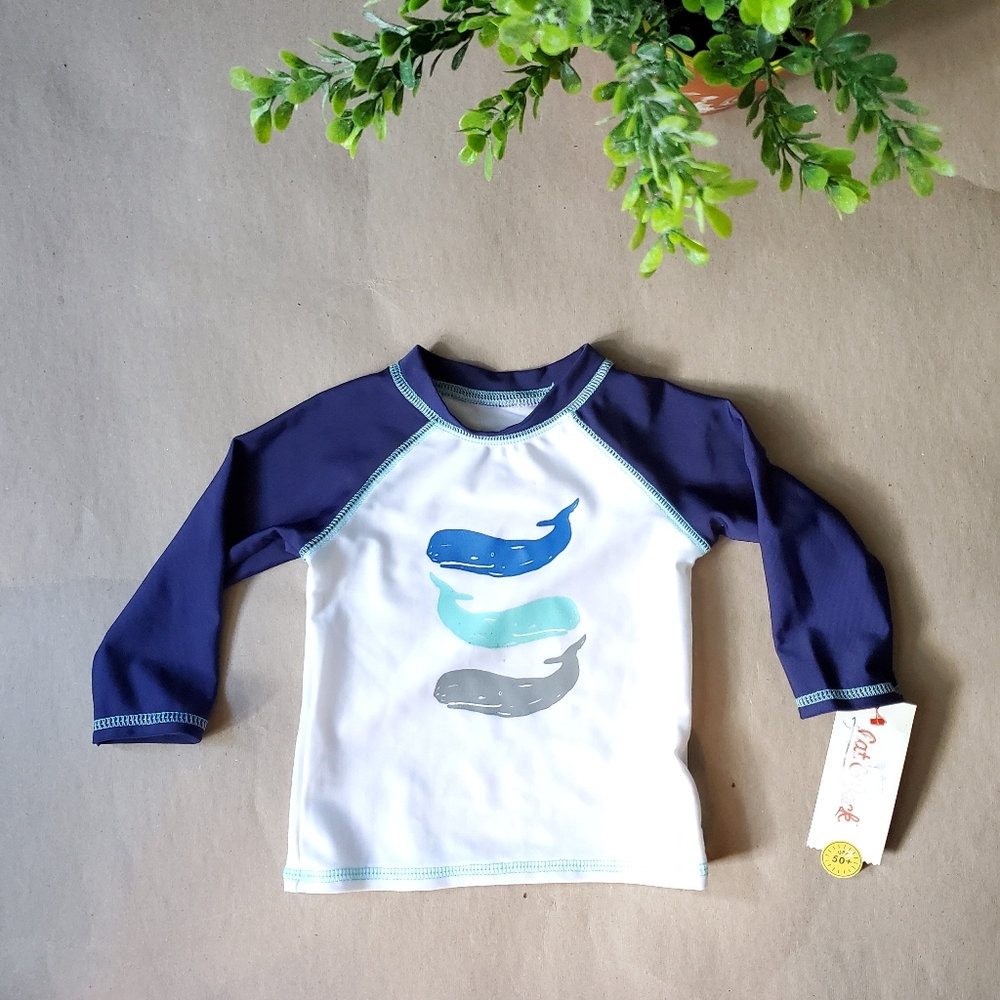 NWT Baby Boys Whales Long Sleeve Rash Guard